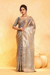 KAVVYA soft and lightweight bronze color weaving silk saree - KAVVYA